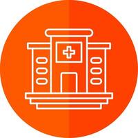 Hospital Line Red Circle Icon vector