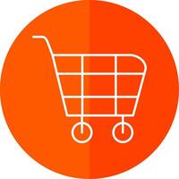 Shopping Cart Line Red Circle Icon vector