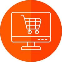 Ecommerce Line Red Circle Icon vector