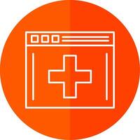 Medical App Line Red Circle Icon vector