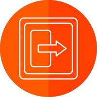 Log Out Line Red Circle Icon vector