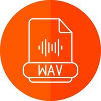 Wav Format Line Red Circle Icon vector