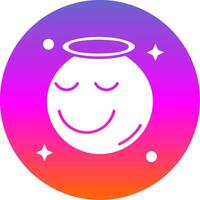 Angel Glyph Gradient Circle Icon vector