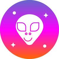 Alien Glyph Gradient Circle Icon vector