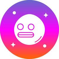 Shocked Glyph Gradient Circle Icon vector