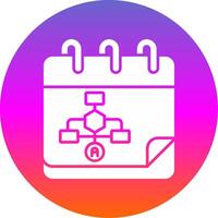 Calender Glyph Gradient Circle Icon vector