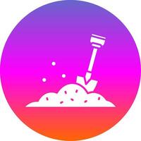 Shovel Glyph Gradient Circle Icon vector