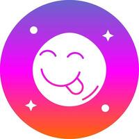 Tongue Glyph Gradient Circle Icon vector