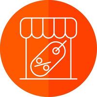 Marketplace Line Red Circle Icon vector