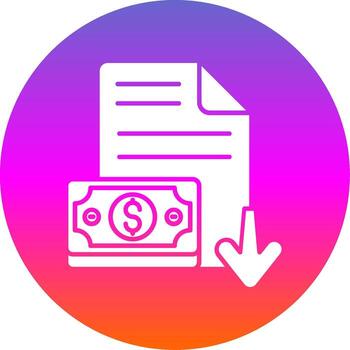 Decrease Glyph Gradient Circle Icon vector