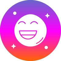 Smile Glyph Gradient Circle Icon vector