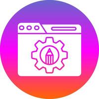 Settings Glyph Gradient Circle Icon vector