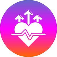 Heart rate Glyph Gradient Circle Icon vector