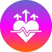 Heart rate Glyph Gradient Circle Icon vector