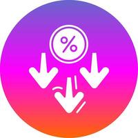 Discount Glyph Gradient Circle Icon vector