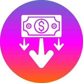 Decrease Glyph Gradient Circle Icon vector