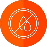 Water Scarcity Line Red Circle Icon vector