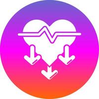 Heart rate Glyph Gradient Circle Icon vector