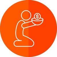 Poverty Line Red Circle Icon vector
