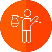 Refugee Line Red Circle Icon vector