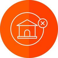 No House Line Red Circle Icon vector