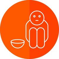 Hunger Line Red Circle Icon vector