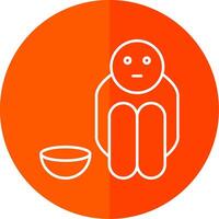 Hunger Line Red Circle Icon vector