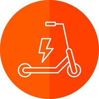 Electric Scooter Line Red Circle Icon vector