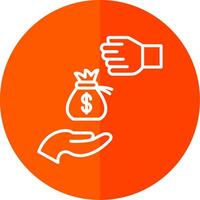 Bribery Line Red Circle Icon vector