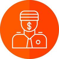 Bribe Line Red Circle Icon vector