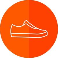 Zapatos línea rojo circulo icono vector
