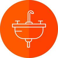 Washbasin Line Red Circle Icon vector