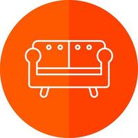 Sofa Line Red Circle Icon vector