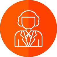 Judge Line Red Circle Icon vector
