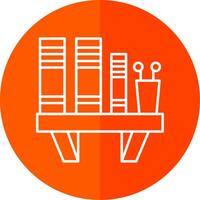 Book Shelf Line Red Circle Icon vector