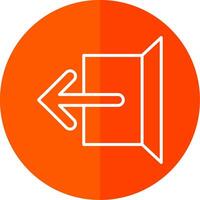 Logout Line Red Circle Icon vector