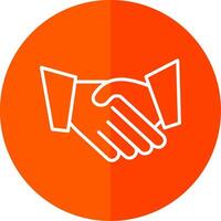 Hand Shaking Line Red Circle Icon vector