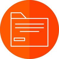 Folder Line Red Circle Icon vector