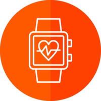 Smart Watch Line Red Circle Icon vector