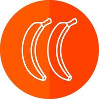 Bananas Line Red Circle Icon vector