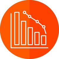 Decrease Line Red Circle Icon vector