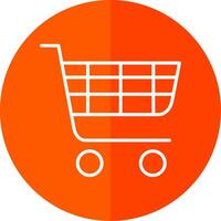 Shopping Basket Line Red Circle Icon vector