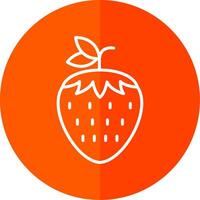 Strawberries Line Red Circle Icon vector