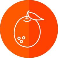 pomelo Line Red Circle Icon vector