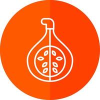 Fig Line Red Circle Icon vector