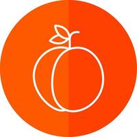 Peach Line Red Circle Icon vector