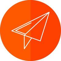 Paper Plane Line Red Circle Icon vector