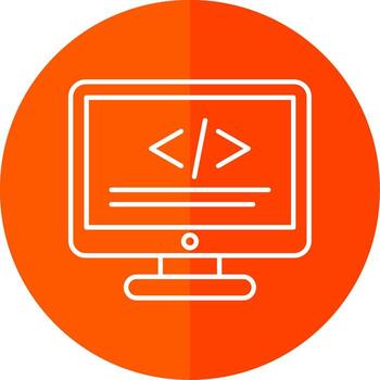 programación línea rojo circulo icono vector