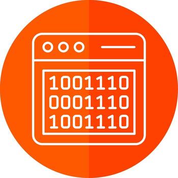 Binary Code Line Red Circle Icon vector