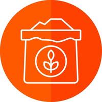 Wheat Flour Line Red Circle Icon vector